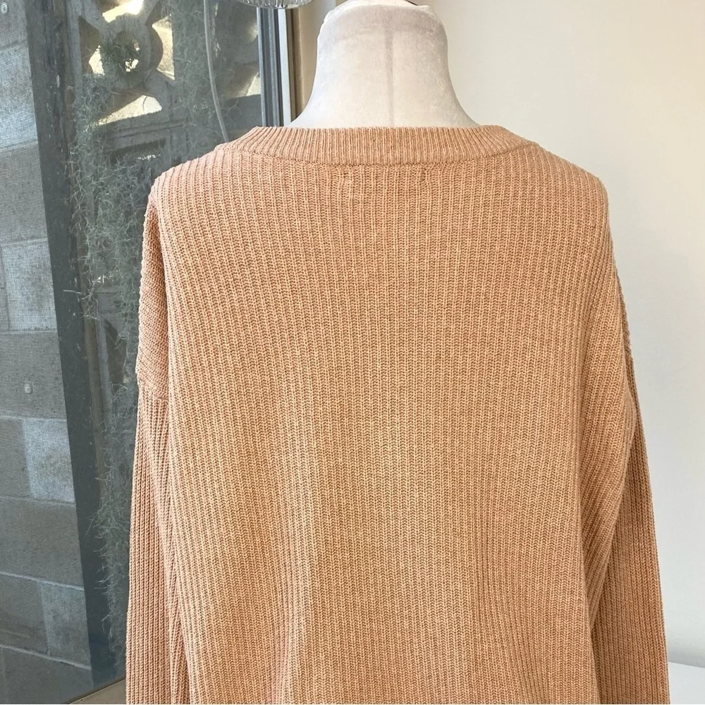 Madewell Ribbed Pocket Sweater in Camel Blush, Size S